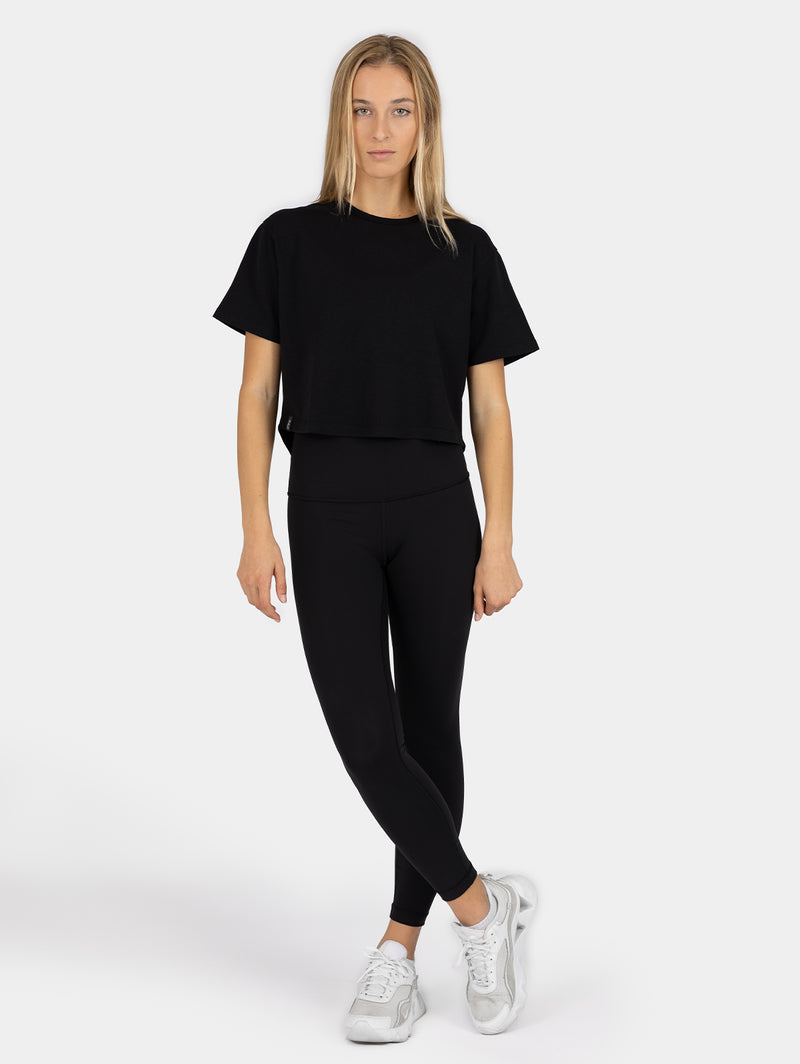 Oversize Crop Top- Obsidian Black