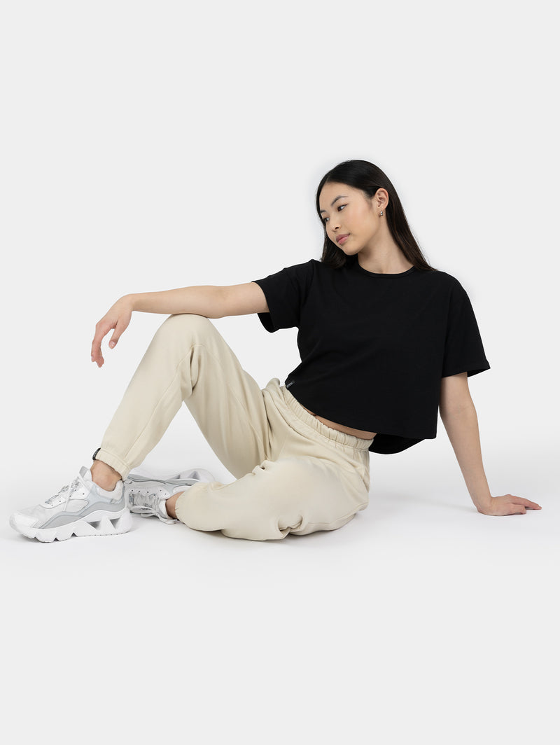 Oversize Crop Top- Obsidian Black