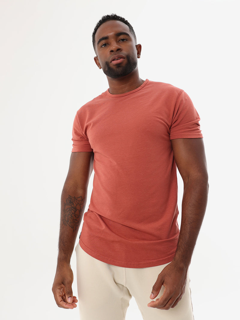Slide Cut Tee- Terracotta Red