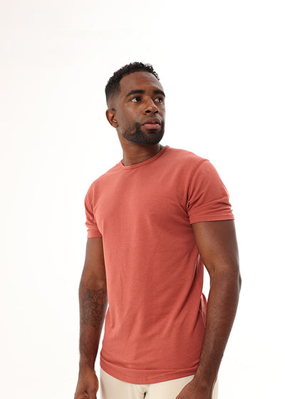 Slide Cut Tee- Terracotta Red