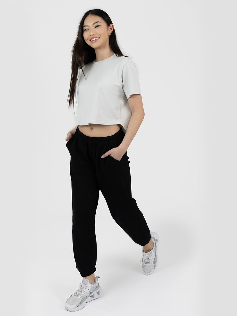 Oversize Crop Top- Bone