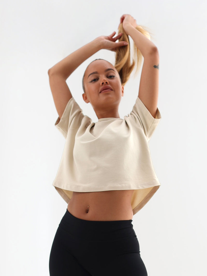 Oversize Crop Top- Oat