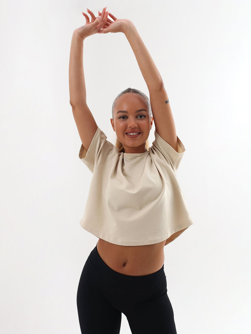 Oversize Crop Top- Oat