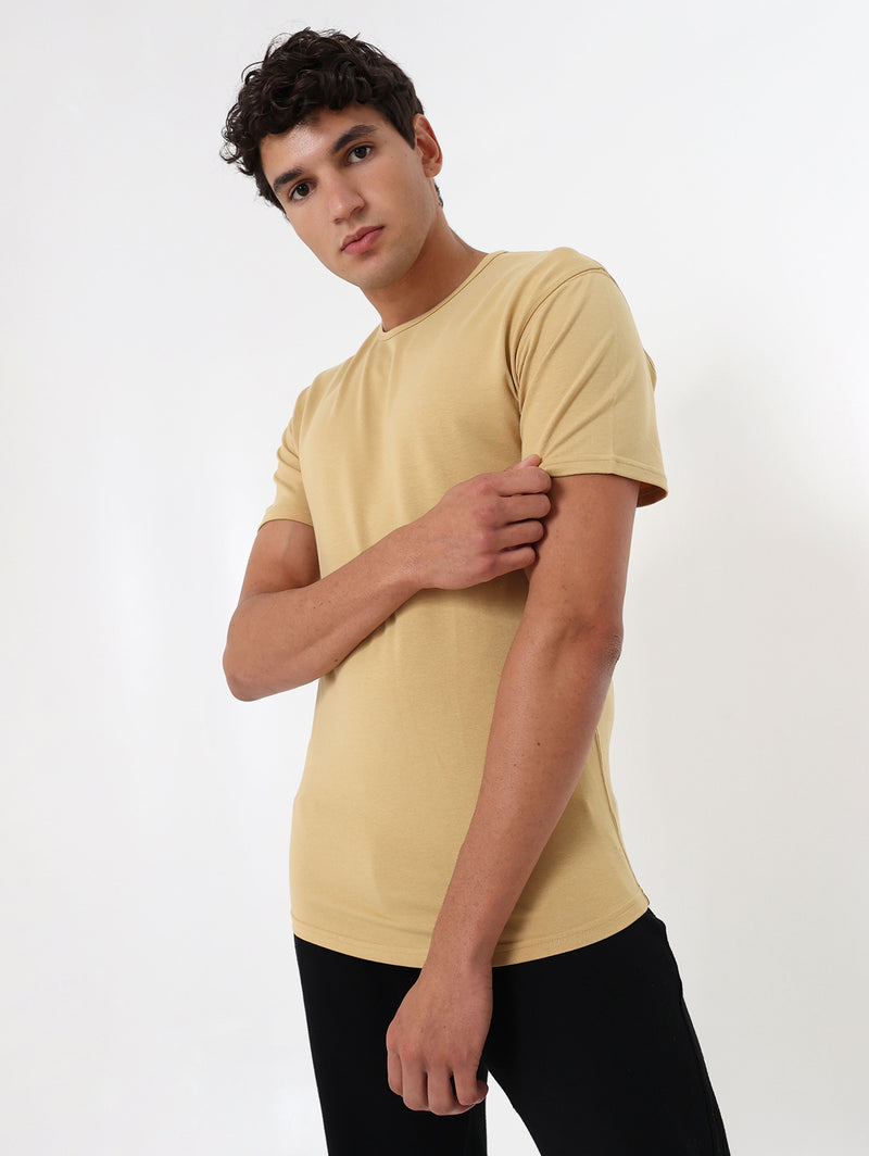 Slide Cut Tee- Sand