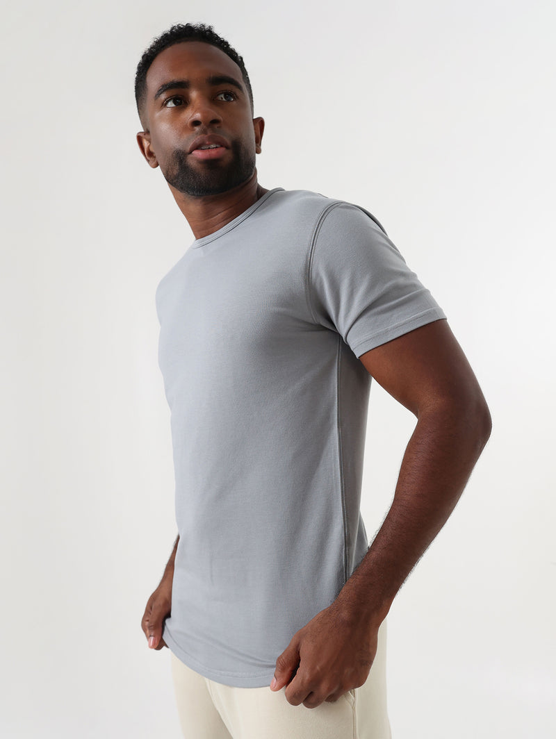 Slide Cut Tee- Stormy Grey