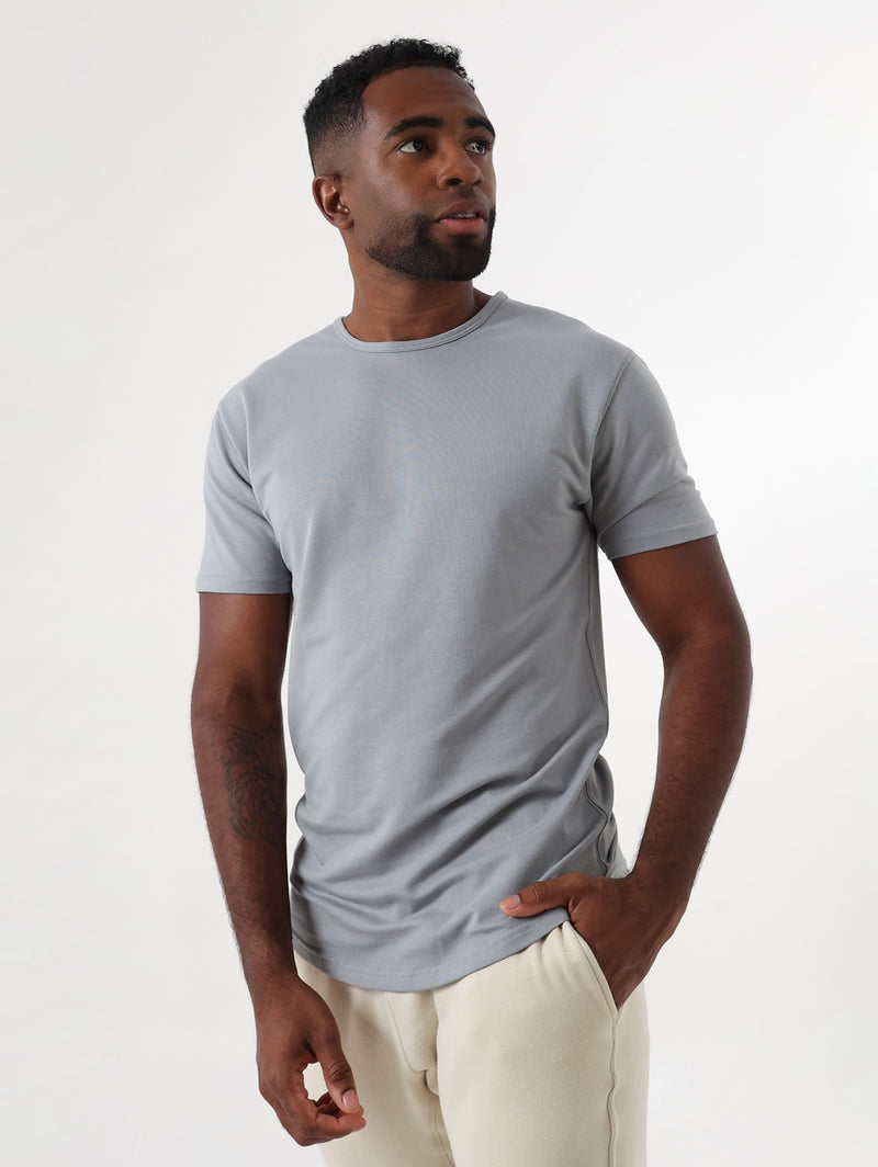 Slide Cut Tee- Stormy Grey